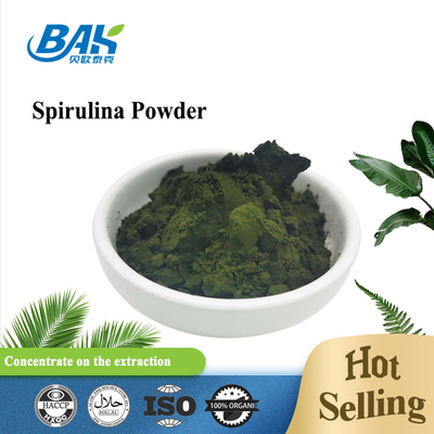 100% Suplemen Makanan Kapsul Spirulina Organik Bubuk Hijau Tua