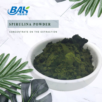 100% Suplemen Makanan Kapsul Spirulina Organik Bubuk Hijau Tua