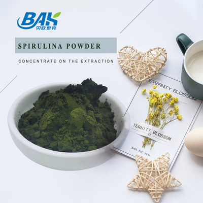 100% Suplemen Makanan Kapsul Spirulina Organik Bubuk Hijau Tua