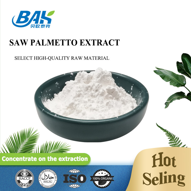 Pasokan Pabrik Ekstrak Saw Palmetto 25% 35% 45% Asam Lemak Serenoa Repens White Powder